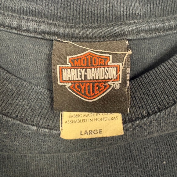 Harley Davidson Chicago Skyline Flames Long Sleeve Mens Shirt Large - Picture 3 of 5